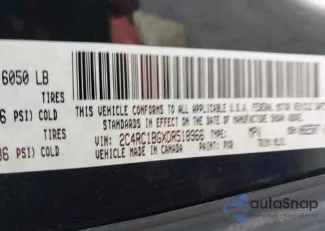 2013 Chrysler Town & Country Touring из США, поврежденный, VIN 2C4RC1BGXDR518966